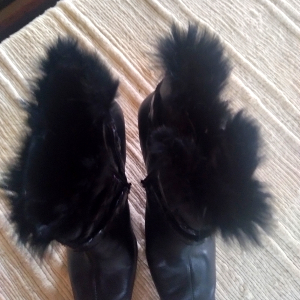 Black Ankle Boots with Square Toe and Glossy Finish - Picture 11 of 11